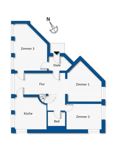 Grundrissskizze Etage 1 Variante Bad