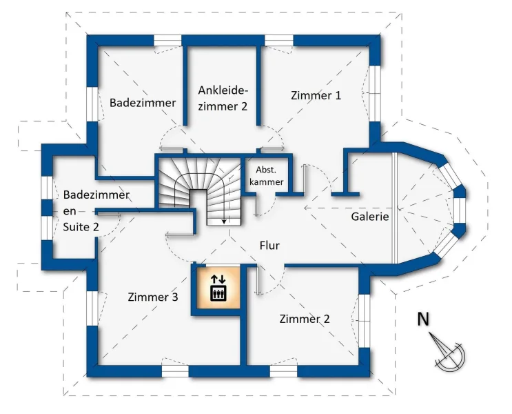 Grundrissskizze Dachgeschoss