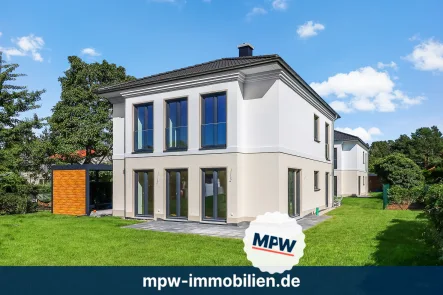 Hausrückansicht hintere Immobilie - Haus kaufen in Berlin - Anwesen mit 2 Stadtvillen im Erstbezug