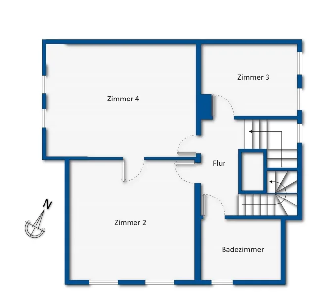 Grundrissskizze Obergeschoss