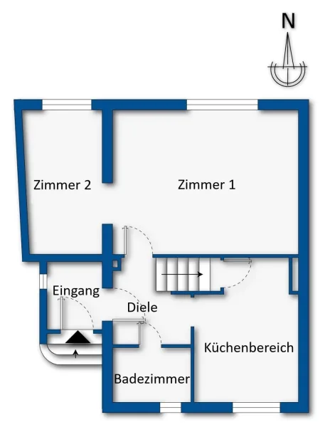 Grundrissskizze Erdgeschoss beschriftet