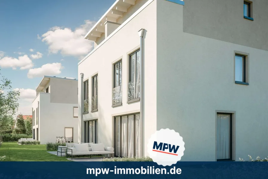 Visualisierung Rückseite - Haus kaufen in Berlin - Townhouse im pulsierenden Adlershof! KfW40