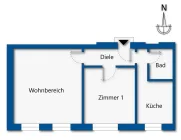 Grundrissskizze 2. Obergeschoss Mitte 