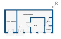 Grundrissskizze Büro Büro Beschriftet