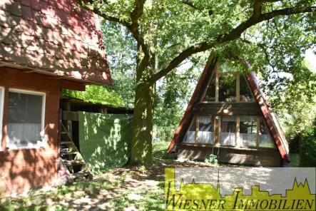 Finnhütte (Nurdachhaus) - Haus kaufen in Frankfurt (Oder) - Viel Platz für Entspannung in grüner Natur und Bahnanschluss in der Nähe