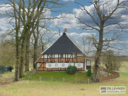 Giebel links - Haus kaufen in Lenzerwische / Kietz - DENKMAL!Bauernhaus mit viel Potential am Elbdeich!