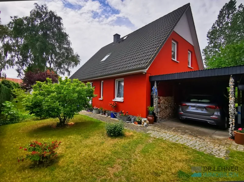 Seitlicher Carport von vorn