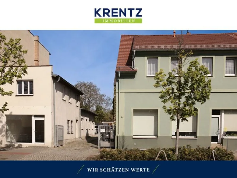 Ansicht - Zinshaus/Renditeobjekt kaufen in Werder - Wohn-und Geschäftshaus mit vielseitigem Potenzial und Baugrundstücksoption in zentraler Lage 