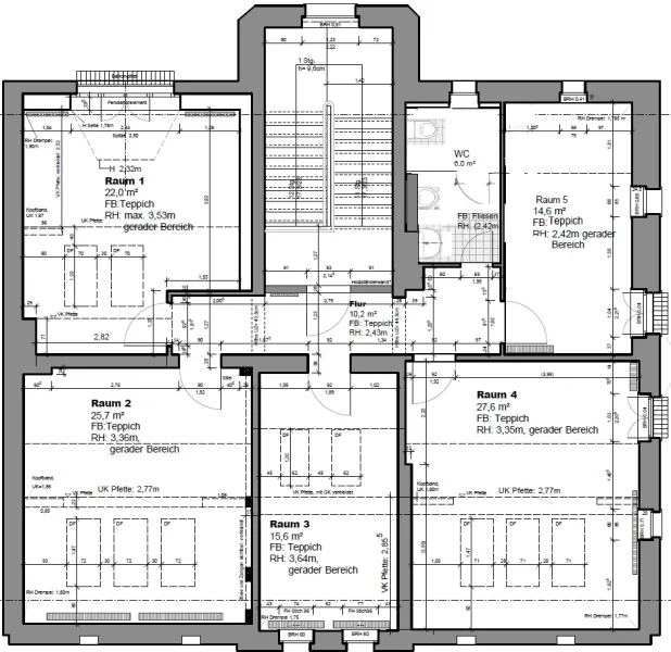 Bürovilla Dachgeschoss 123 m²