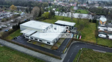 Luftbild Gesamtobjekt - Halle/Lager/Produktion mieten in Fürstenwalde - 2.735 m² Solitär-Produktionsobjekt in Wasserlage *2792*