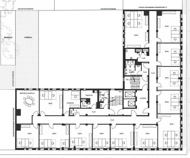 Grundriss Regelgeschoss Economy mit ca. 695 m²