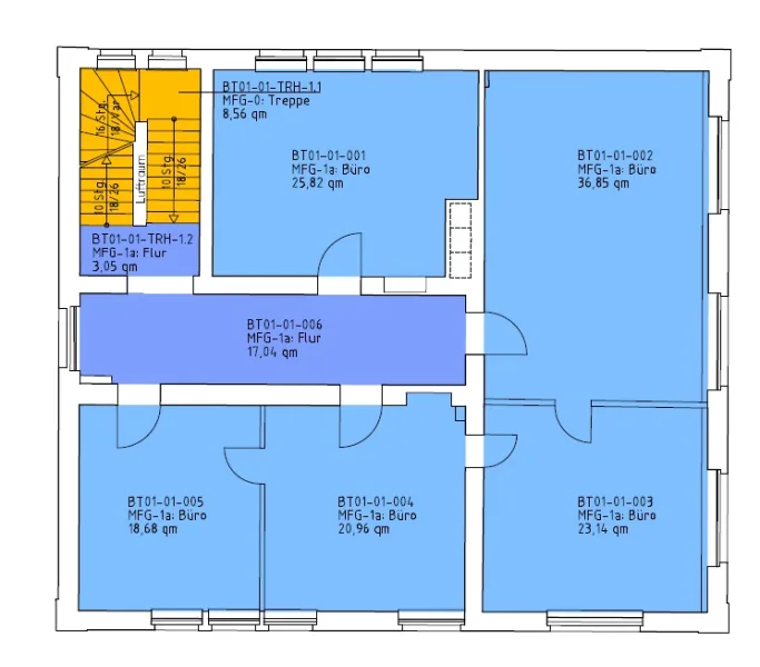 Grundriss 1. OG mit ca. 145 m²