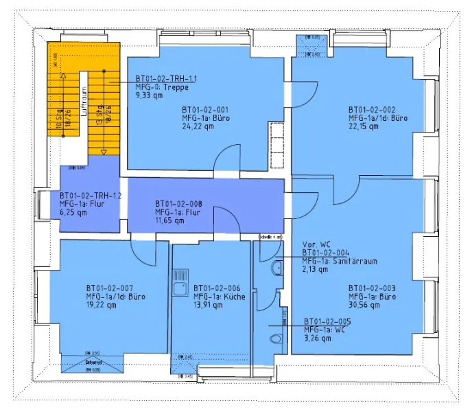 Grundriss 2. OG mit ca. 133 m²