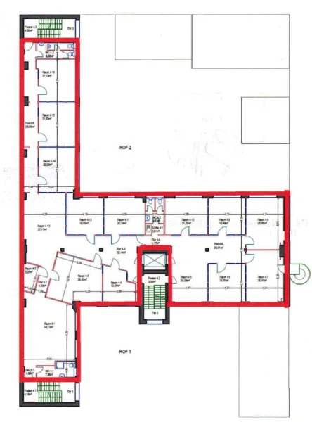 Grundriss 4. OG mit ca. 501 m²