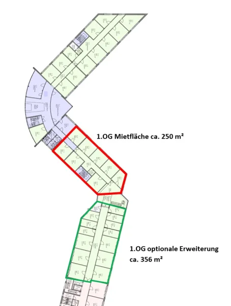 1. OG mit ca. 250 m² + Erweiterungsmöglichkeit