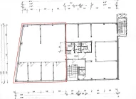 2. OG Bürogebäude 226 m² rot markiert