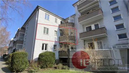 Ansicht Vorderseite - Wohnung kaufen in Berlin / Mariendorf - Zentral und Ruhig:Helle 2 1/2 Zimmer Eigentumswohnung mit Balkon