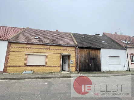 Straßenansicht - Haus kaufen in Niedergörsdorf / Zellendorf - Viel Arbeit für wenig Geld!- Hofstelle sucht Handwerker -