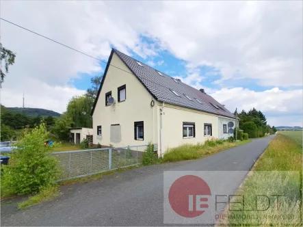 Außenansicht - Haus kaufen in Rosenbach - Idylle pur und viel Platz: Große Doppelhaushälfte mit Doppel-Garage und weitläufigem Grundstück