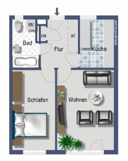 Grundriss - Wohnung kaufen in Gosen - ++ bezugsfreie, tolle Wohnung mit Terrasse und kleinem Garten ++