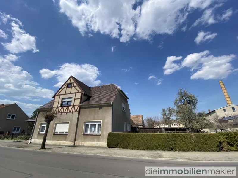 Hausansicht - Haus kaufen in Crinitz - Zweifamilienhaus mit viel Platz