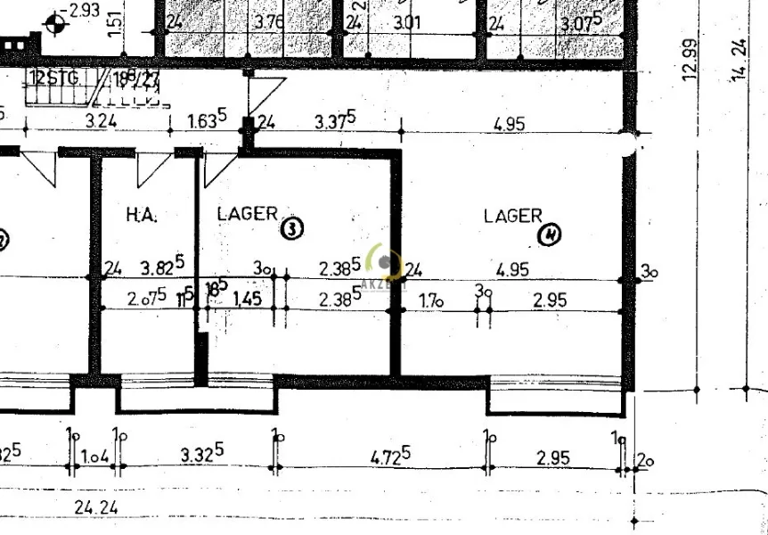 Grundriss Lager 3, 4