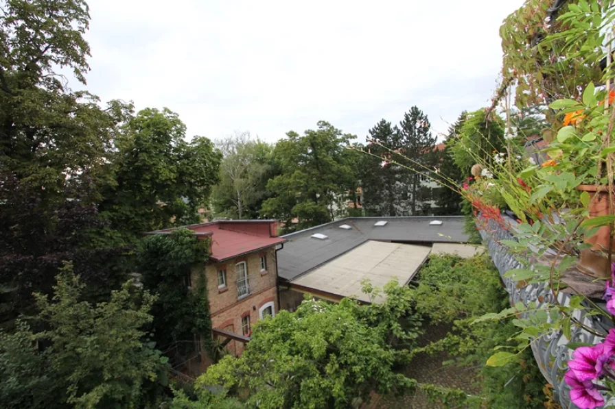 Überblick_Remise_Flachbau_Überdachung_ - Zinshaus/Renditeobjekt kaufen in Berlin-Adlershof - Adlershof / Idyllisches Mfh-Kleinod mit bis auf 191 m² erweiterbarer Gewerbefläche