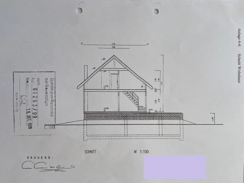 Schnitt Wohnhaus  + Bunker