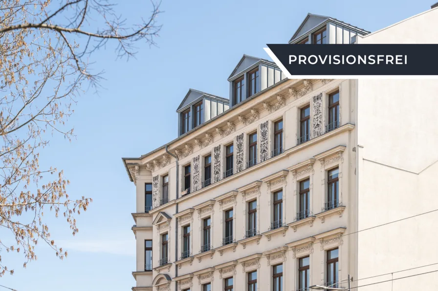 Außenansicht - Wohnung kaufen in Leipzig - Große, vermietete Dachgeschosswohnung mit 3 Zimmern & geräumiger Küche