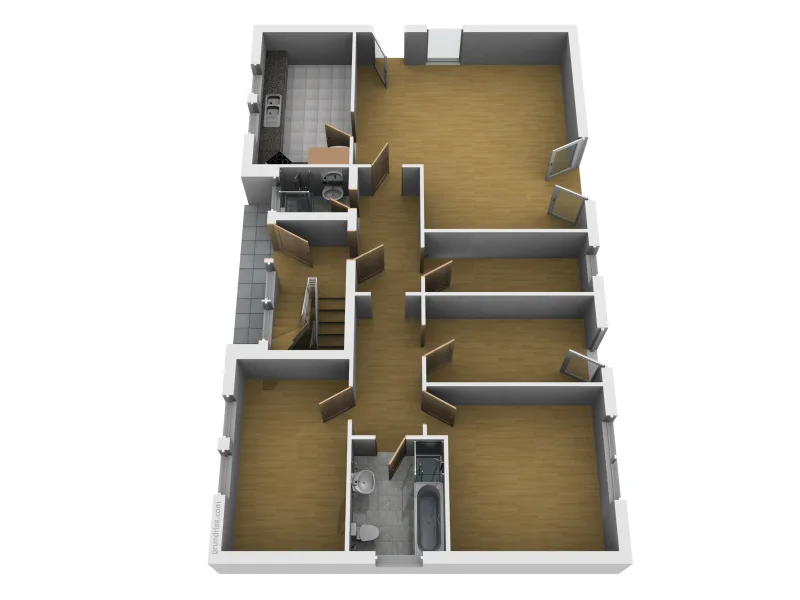 3D Grundriss - Erdgeschoss