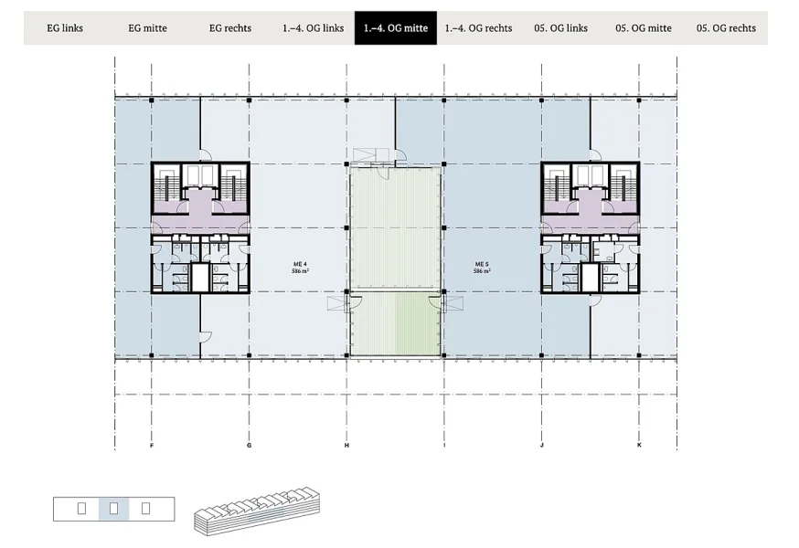 Grundriss 1.-4.OG mitte