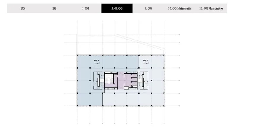 Grundriss 2.-8.OG