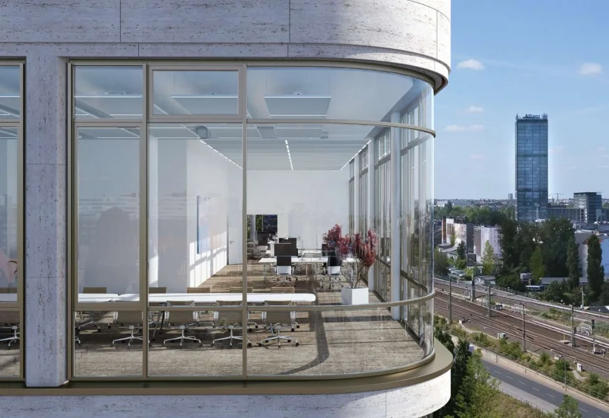 Außenansicht Axis Office Ostkreuz - Büro/Praxis mieten in Berlin - Axis Office Ostkreuz Büros mieten direkt Rummelsburger Seeblick 1 - Büroflächen Ostkreuz #Axis #Büro