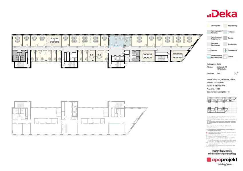 Grundriss 2.OG mit Möblierungsvorschlag