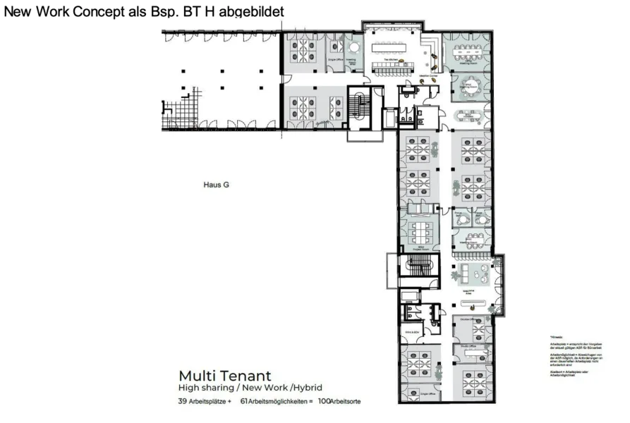 Grundriss Bauteil H - New Work Concept