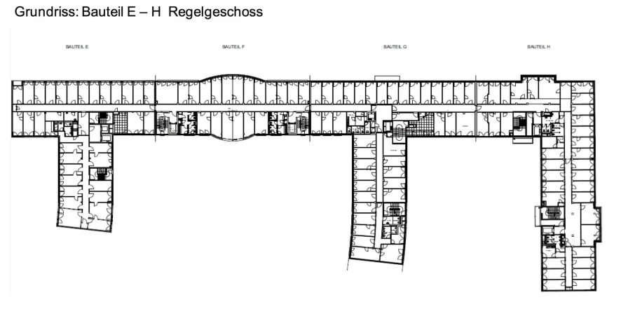 Grundriss Bauteil E-H 