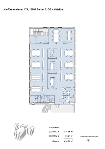 Grundriss 5.OG Mittelbau