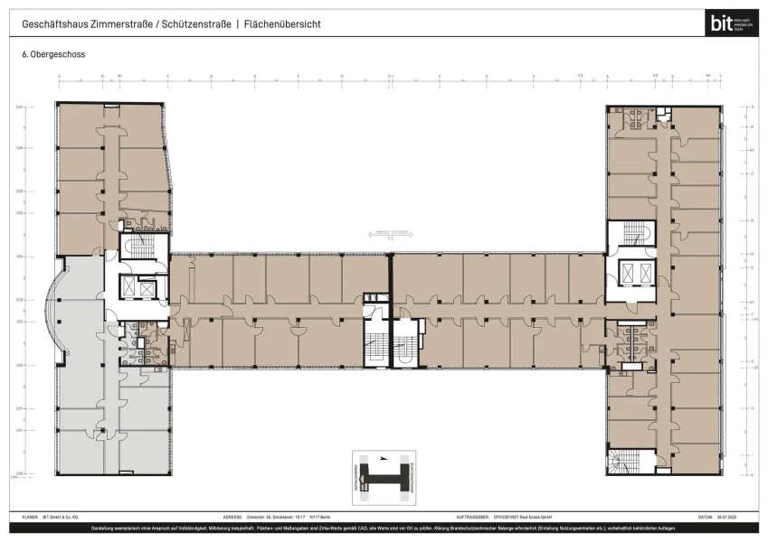 Grundriss 6.OG | Zimmerstraße 56/Schützenstraße 15-17