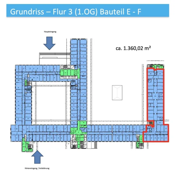 Grundriss 1.OG - Flur 3 - Bauteil E+F