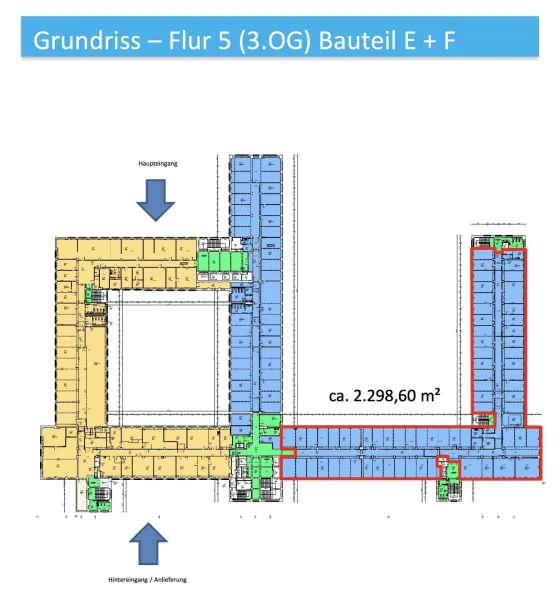 Grundriss 3.OG - Flur 5 - Bauteil E+F