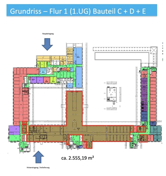 Grundriss 1.UG - Flur 1 - Bauteil C+D+E