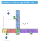 Grundriss 6.OG - Flur 8 - Bauteil D - Süd