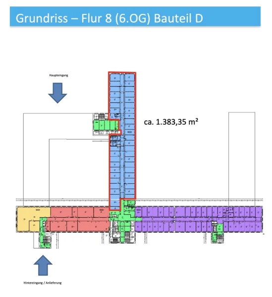 Grundriss 6.OG - Flur 8 - Bauteil D