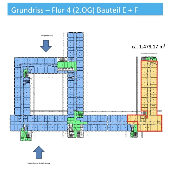 Grundriss 2.OG - Flur 4 - Bauteil E+F