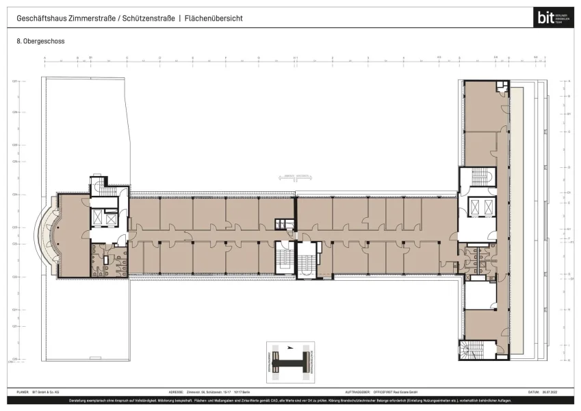 Grundriss 8.OG | Zimmerstraße 56/Schützenstraße 15-17