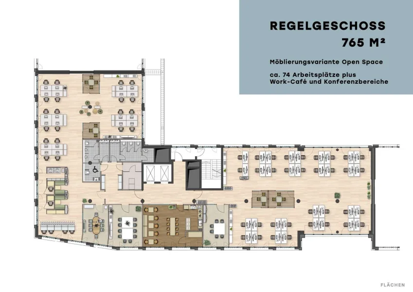 Grundriss Regelgeschoss Open Space