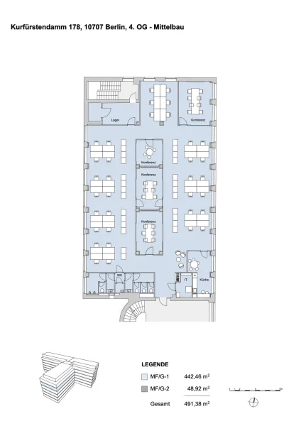 Grundriss 4.OG Mittelbau