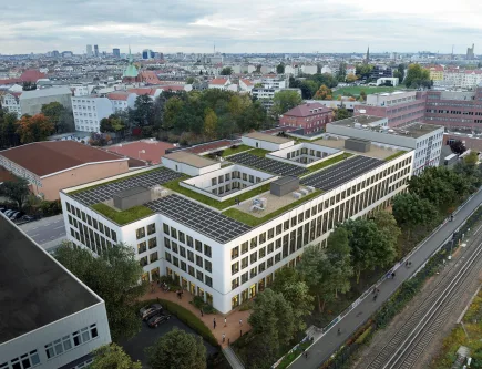 Außenansicht Wilhelm-Kabus-Straße 11-13 - Vert - Büro/Praxis mieten in Berlin - Büroflächen mieten in der Wilhelm-Kabus-Straße 11 im Büroprojekt Vert #Büroflächen #OfficeSpace