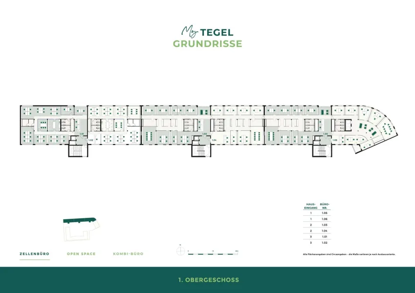 Grundriss 1.OG - Zellenbüro