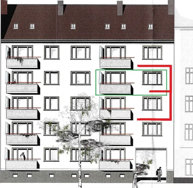 Wohngebäude_Skizze_VH  - Wohnung kaufen in Berlin - NEU "Kapitalanlage mit guten Aussichten" frei für Vermietung oder Selbstnutzung!